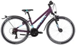 Bulls Tokee Street-24 2021 18-Gang -Bulls Bulls Tokee Street 24 Zoll 18 Gang Kettenschaltung Maedchen dark purple matt violett lila mint hellblau 502 15132